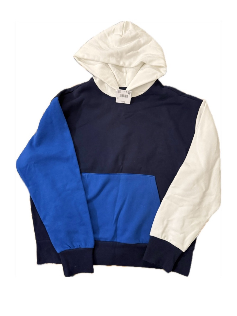 AMERICAN EAGLE - Colorblock Navy, Cream & Royal and Blue Sweatshirt